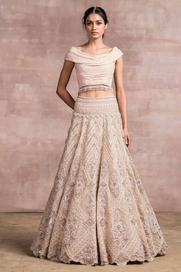 Lifted-embroidered lehenga