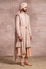 Silk Sherwani With Zardozi And Dori Work