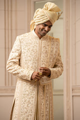 Gold Floral Embroidered Sherwani