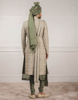 Sherwani In Raw Silk Fabric