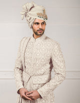 Sherwani In Raw Silk Fabric