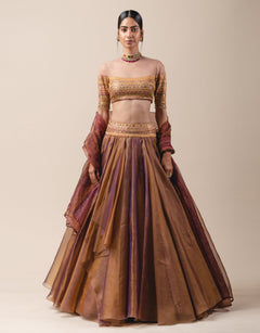 Short Organza Draped Skirt